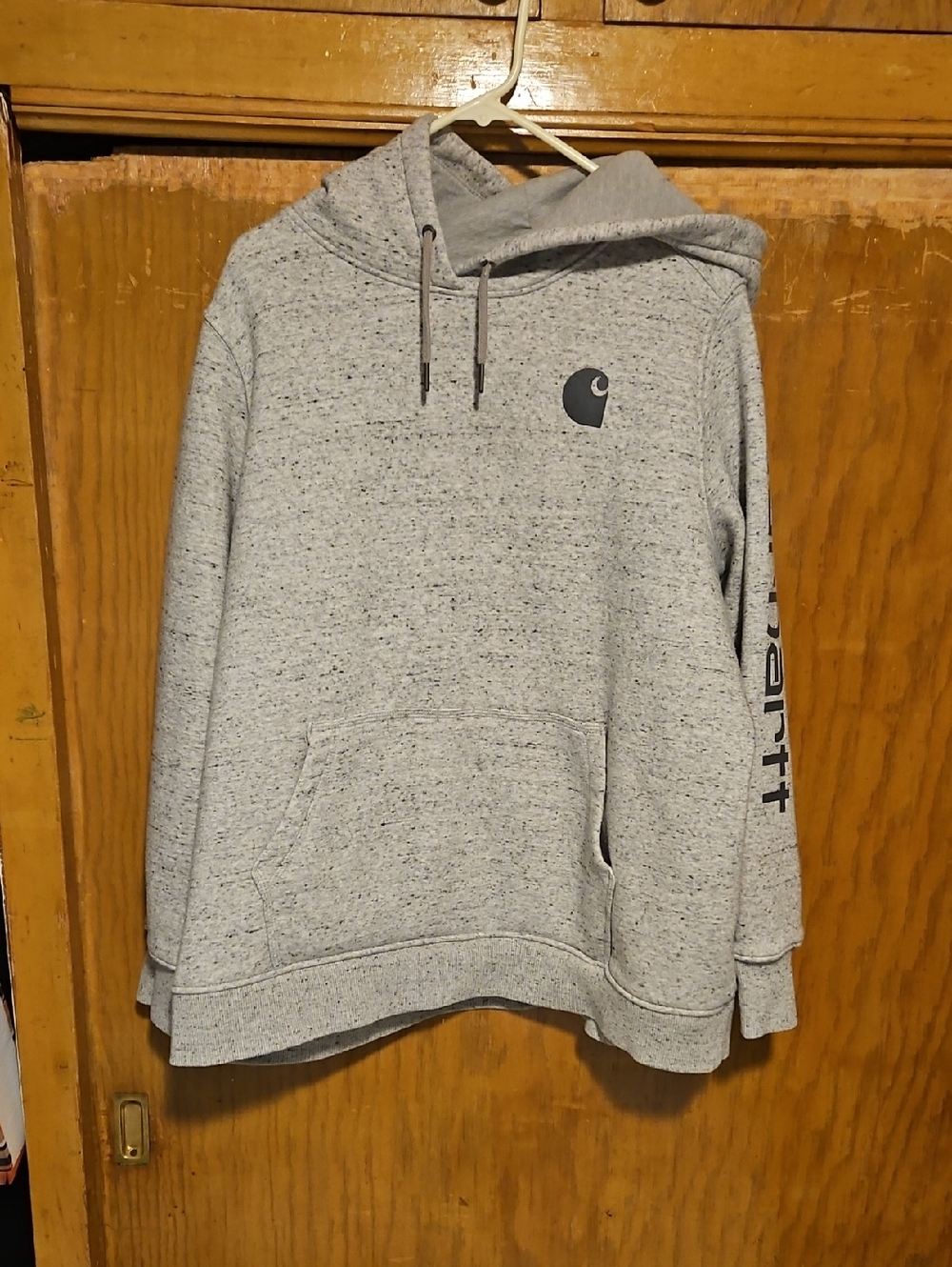 Carhartt Gray Speckled Pullover Hoodie with Chest Logo